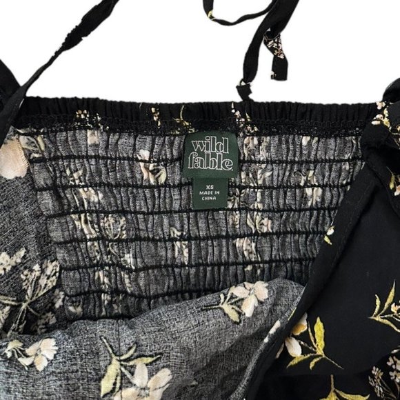 Wild Fable Black Dress Floral pattern NWT Size XS - Picture 2 of 3